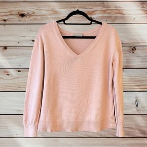 Everlane Women's V-Neck Pullover Sweater Long Sleeve Pink Size Small
